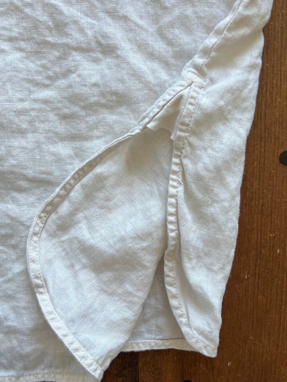 Everlane Linen 3/4 Sleeve Button-Up Blouse, cream, small - Picture 8 of 13